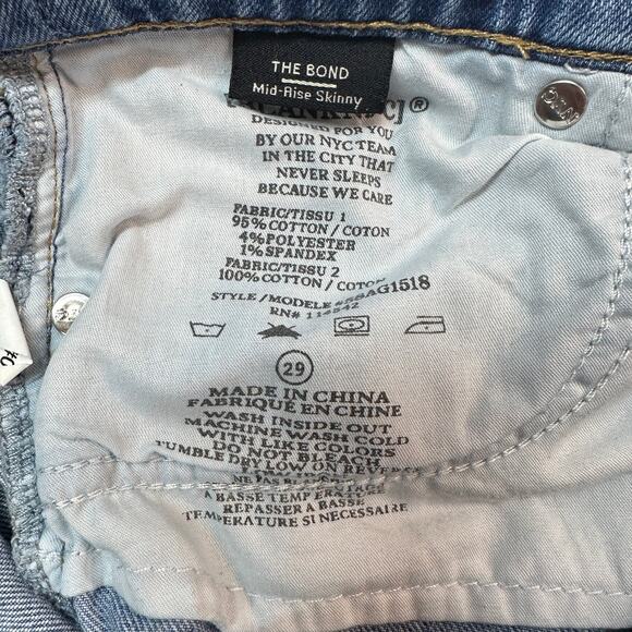BLANKNYC Jeans SZ 29 LightWash Denim The Bond Mid Rise Skinny Distressed Stretch - Picture 6 of 10